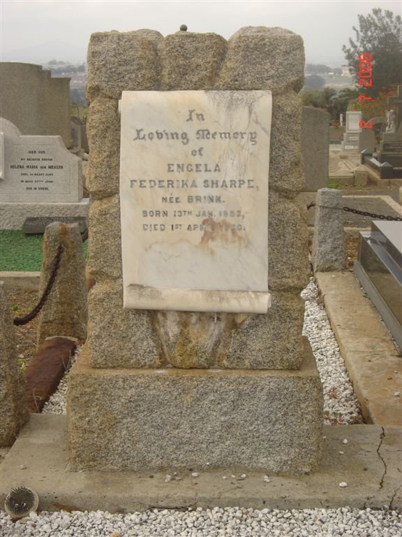 SHARPE Engela Federika nee BRINK 1853-1920