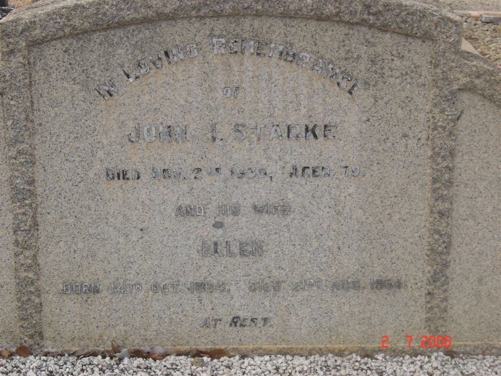 STARKE John F. -193? &amp; Ellen 1864-1964