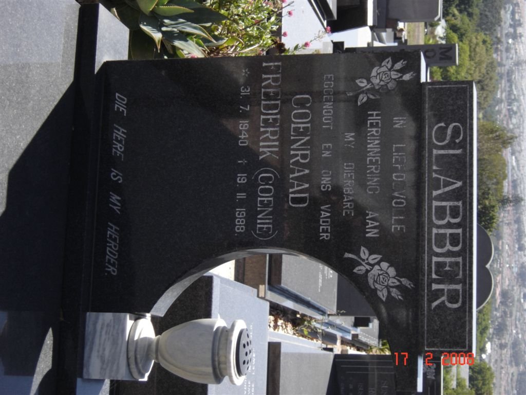 SLABBER Coenraad Frederik 1940-1988