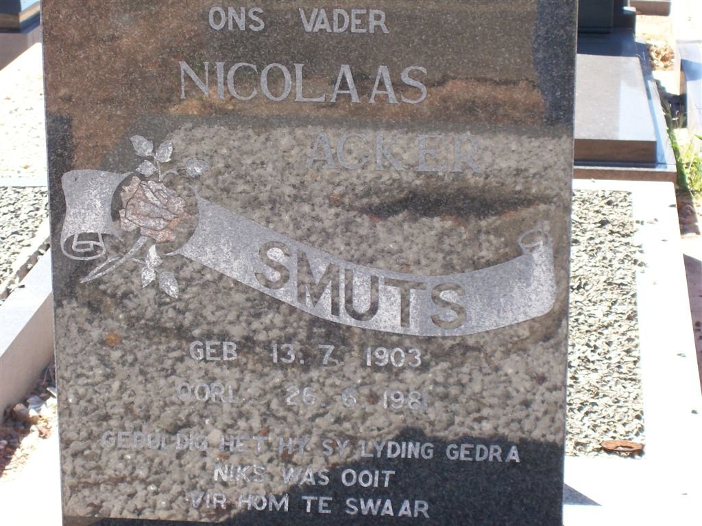 SMUTS Nicolaas 1903-1981