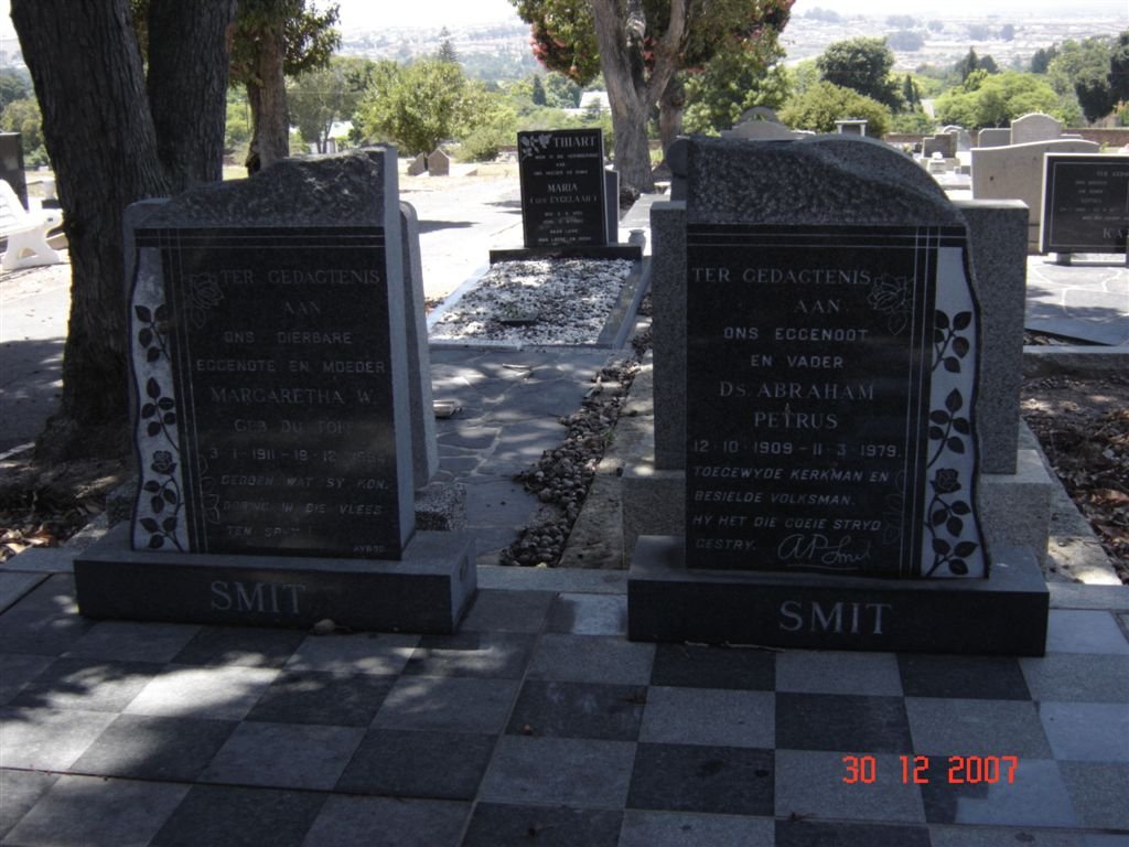 SMIT Abraham Petrus 1909-1979 &amp; Margaretha DU TOIT 1911-1994