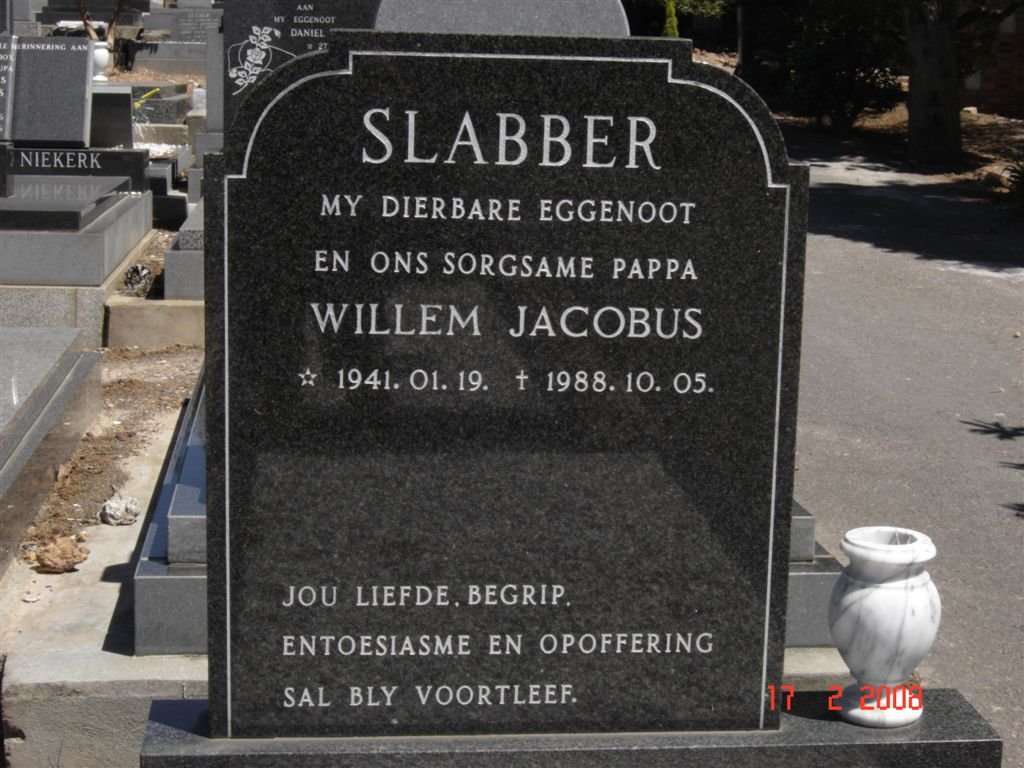 SLABBER Willem Jacobus 1941-1988
