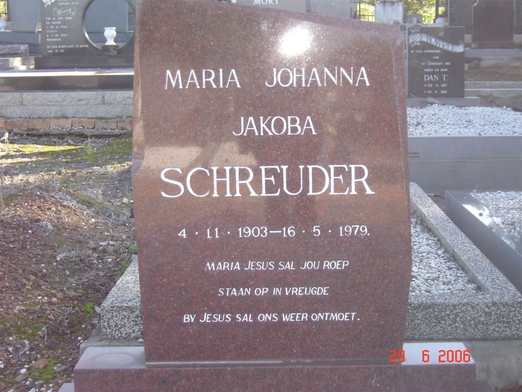 SCHREUDER Maria Johanna Jacoba 1903-1979