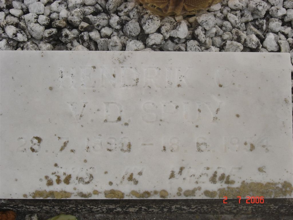 SPUY Hendrik, v.d. 1890-1954