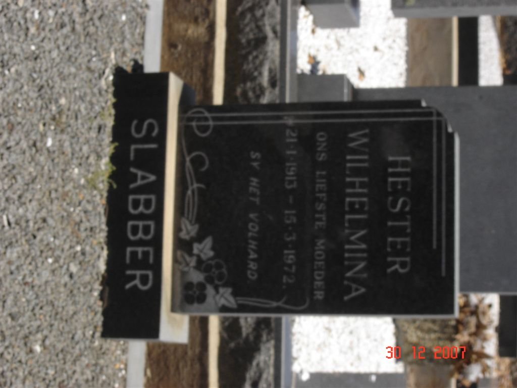 SLABBER Hester Wilhelmina 1913-1972