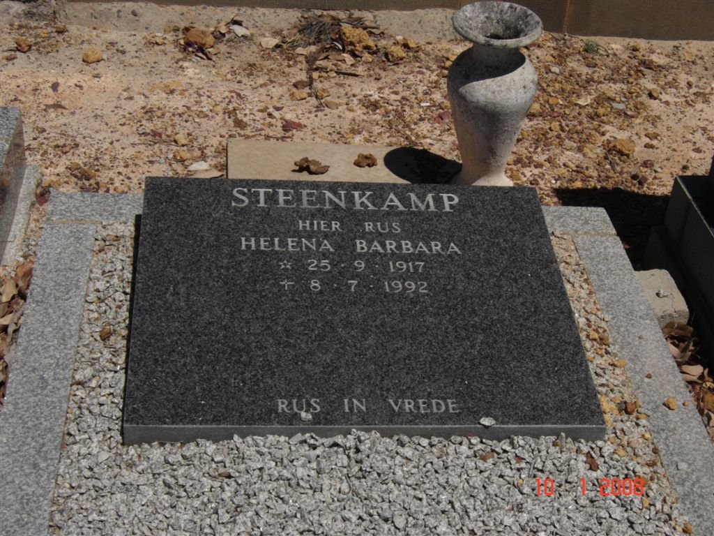 STEENKAMP Helena Barbara 1917-1992