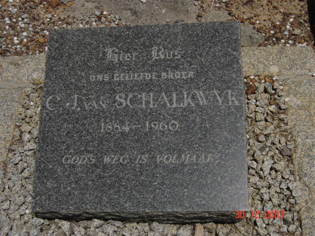 SCHALKWYK C.J., van 1884-1960