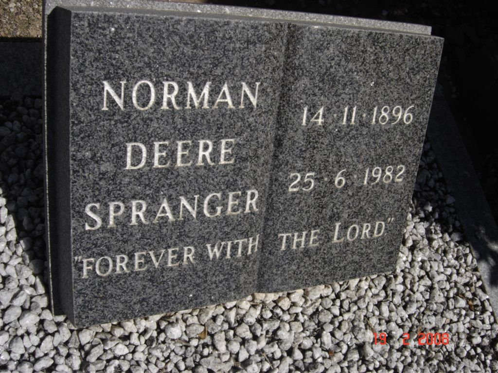 SPRANGER Norman Deere 1896-1982