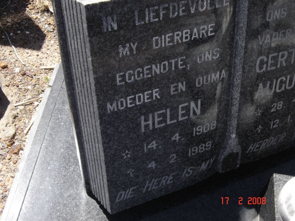 SCHYFF Gert Jan Augustus, van der 1912-1995 &amp; Helen 1908-1989