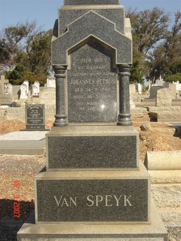 SPEYK Johannes Petrus, van 1900-1949