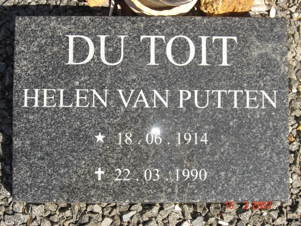 TOIT Helena van Putten, du 1914-1990