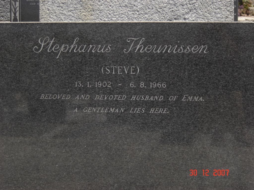 THEUNISSEN Stephanus 1902-1966