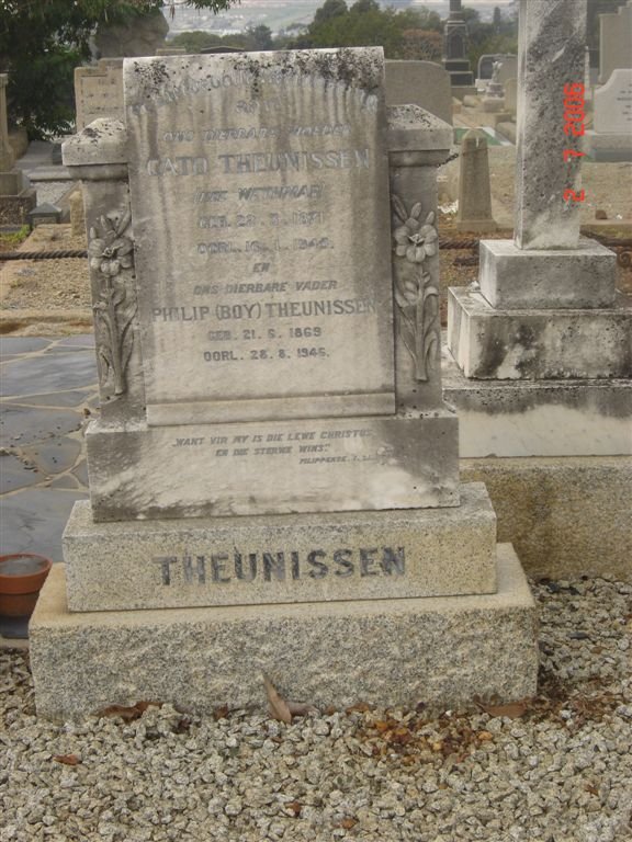 THEUNISSEN Philip 1869-1946 &amp; Catho WETHMAR ??-??