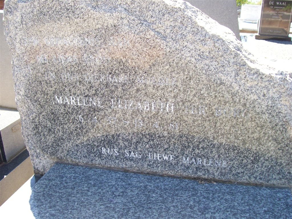 TERBORG Marlene Elizabeth 1937-1981