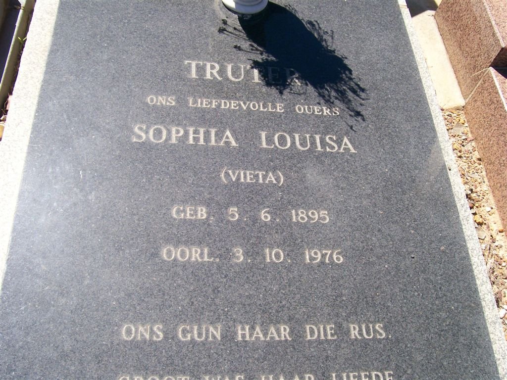 TRUTER Sophia Louisa nee VIETA 1895-1976