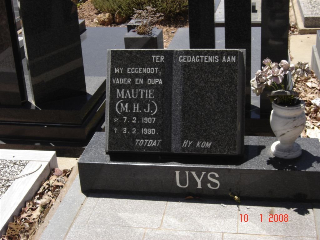 UYS M.H.J. 1907-1990