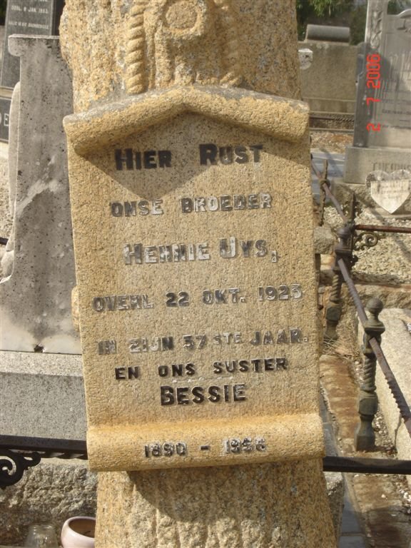 UYS Hennie -1923 :: UYS Bessie 1890-1956