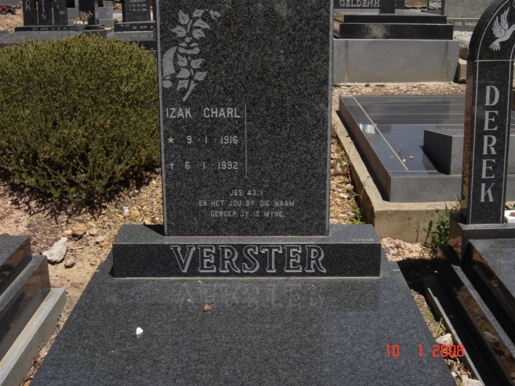 VERSTER Izak Charl 1916-1992