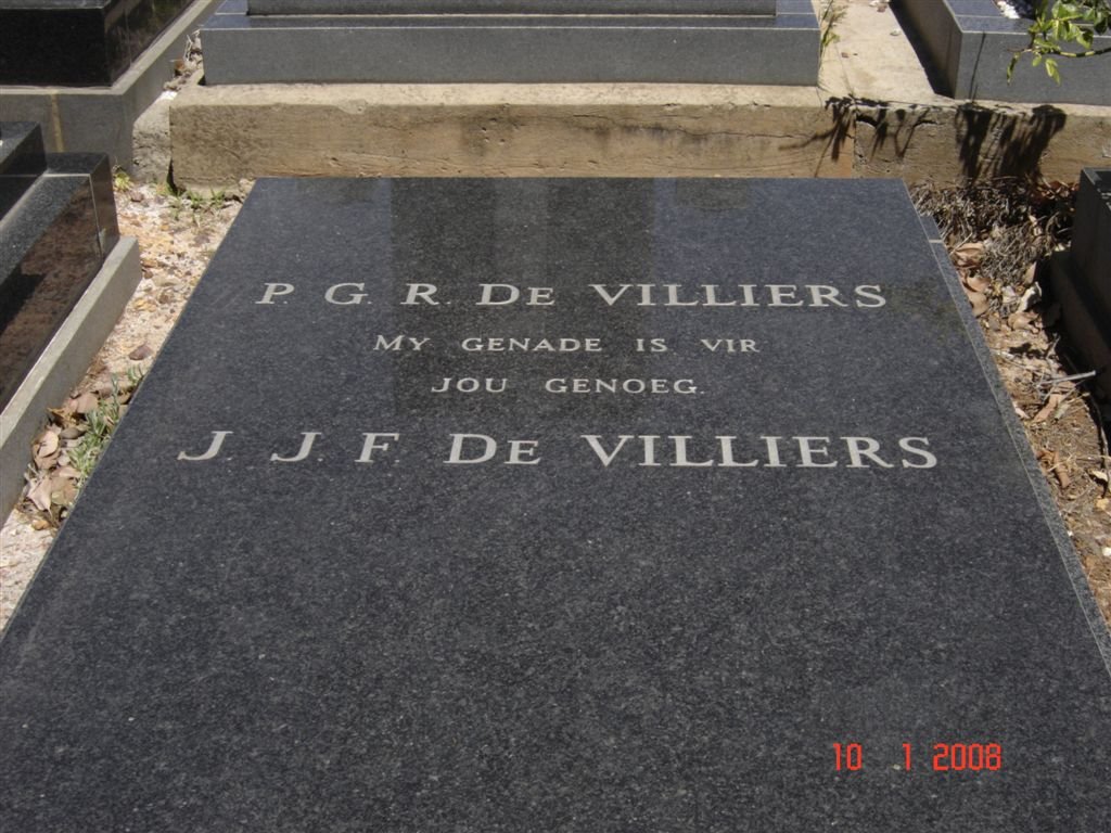 VILLIERS P.G.R., de :: DE VILLIERS J.J.F.