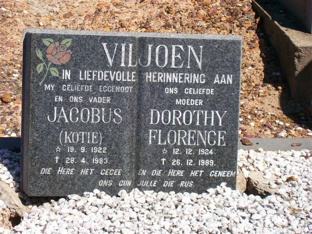 VILJOEN Jacobus 1922-1983 &amp; Dorothy Florence 1924-1989