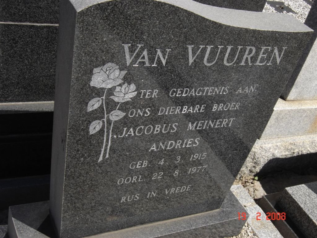 VUUREN Jacobus Meinert Andries, van 1915-1977
