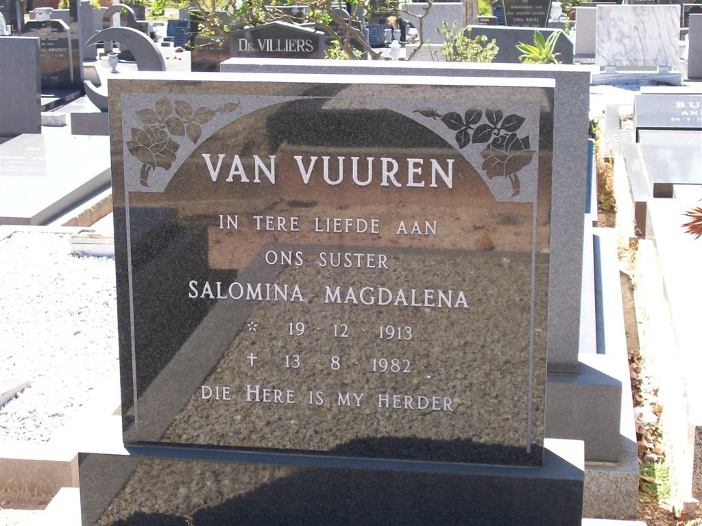 VUUREN Salomina Magdalena, van 1913-1982