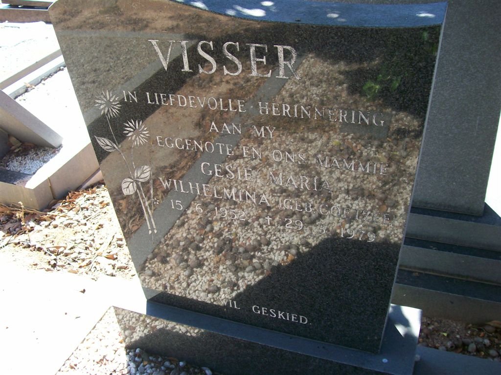 VISSER Gesie Maria Wilhelmina nee COETZEE 1952-1979