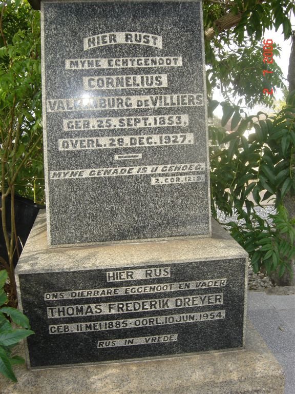 VILLIERS Cornelius Valkenburg, de 1853-1927, DREYER Thomas Frederik 1885-1954