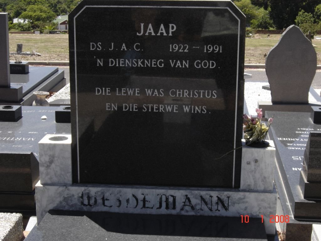 WEIDEMAN J.A.C. 1922-1991