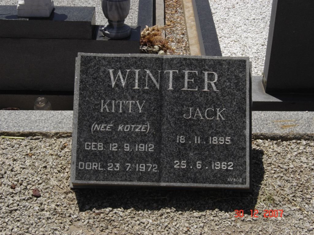 WINTER Jack 1895-1962 &amp; Kitty KOTZé 1912-1972