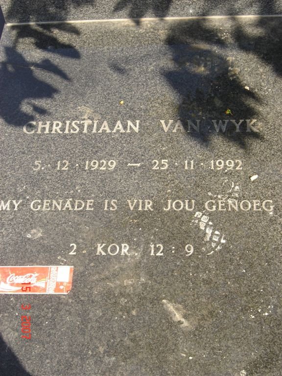 WYK Christiaan, van 1929-1992