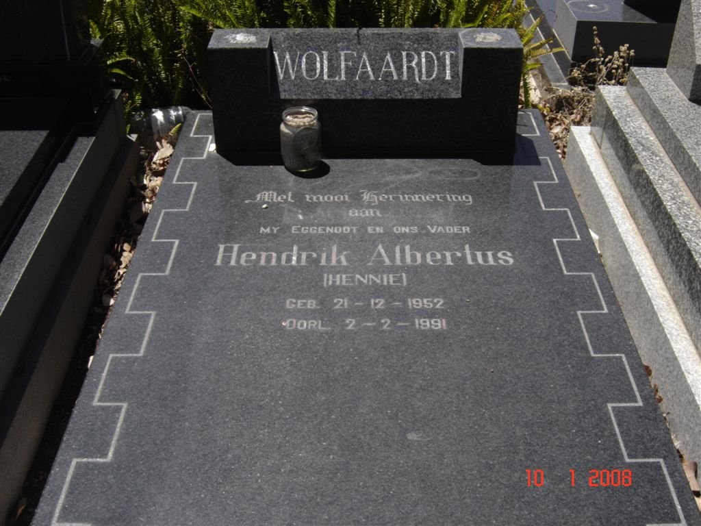 WOLFAARDT Hendrik Albertus 1952-1991