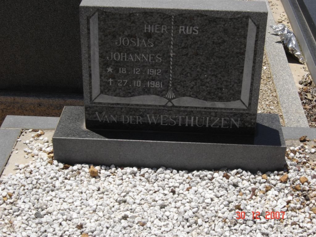 WESTHUIZEN Josias Johannes, van der 1912-1981