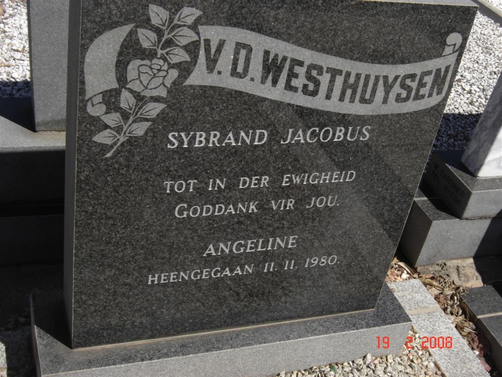 WESTHUYSEN Sybrand Jacobus, v.d. -1980