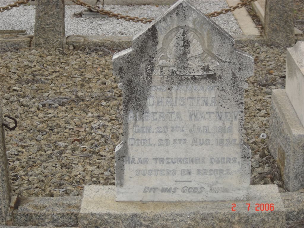 WATNEY Christina Alberta 1916-1936