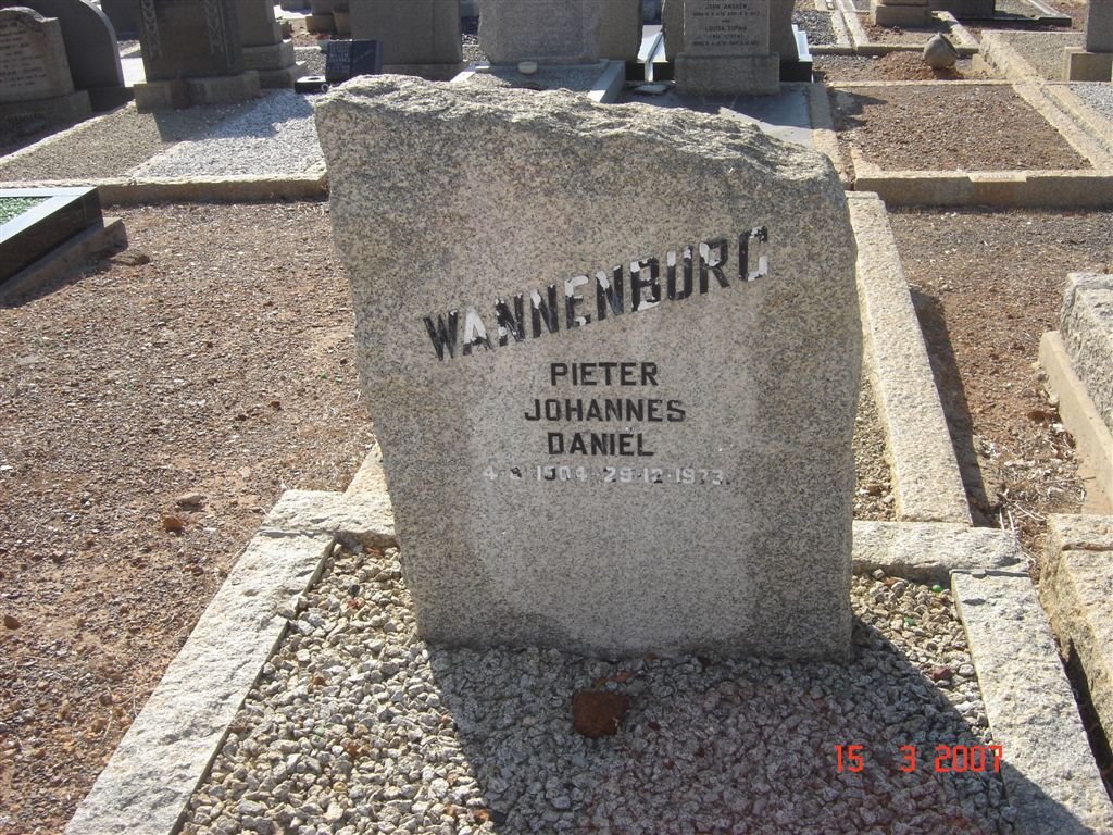 WANNENBURG Pieter Johannes Daniel 1904-19?3