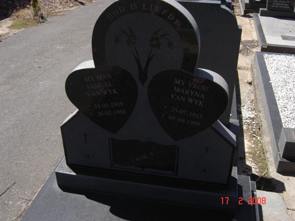 WYK Samuel, van 1919-1988 &amp; Maryna 1915-1995