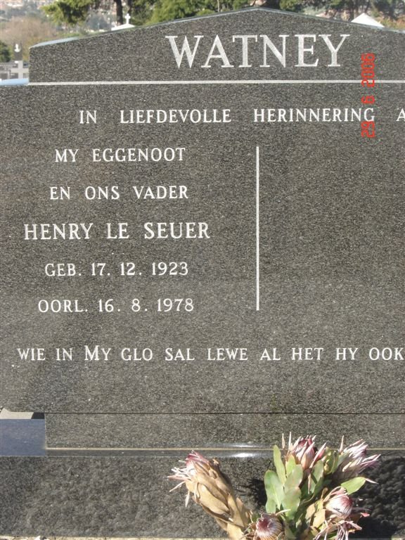 WATNEY Henry le Seuer 1923-1978