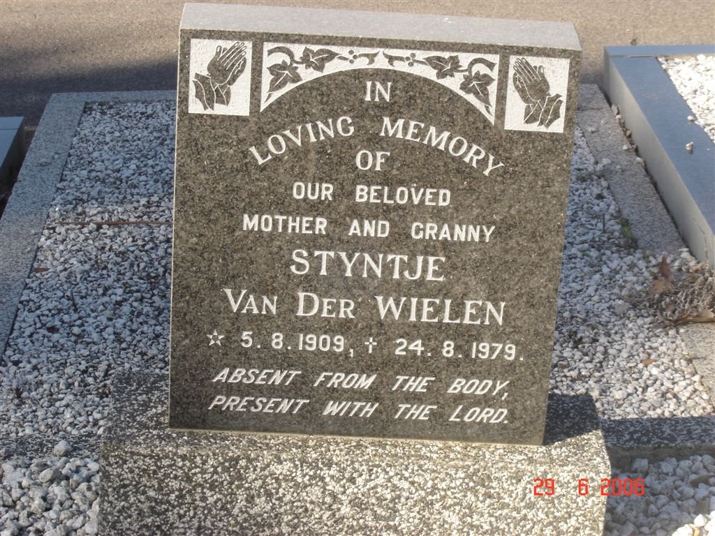 WIELEN Styntje, van der 1909-1979