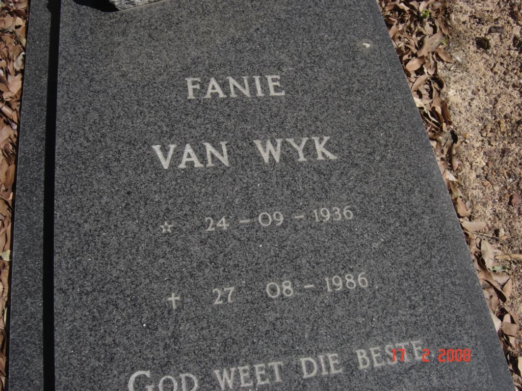 WYK Fanie, van 1936-1986