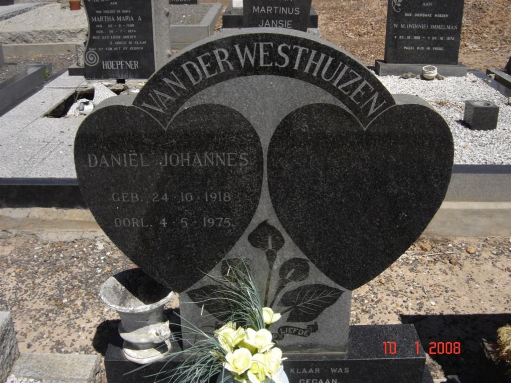 WESTHUIZEN Daniel Johannes, van der 1918-1975