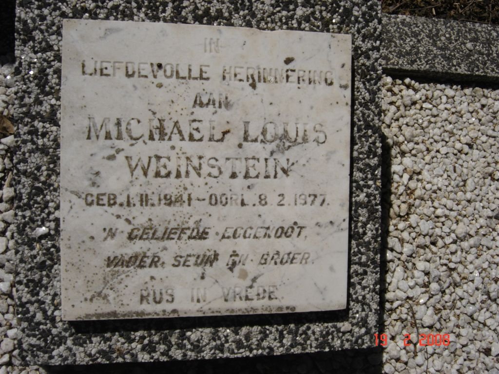 WEINSTEIN Michael Louis 1941-1977