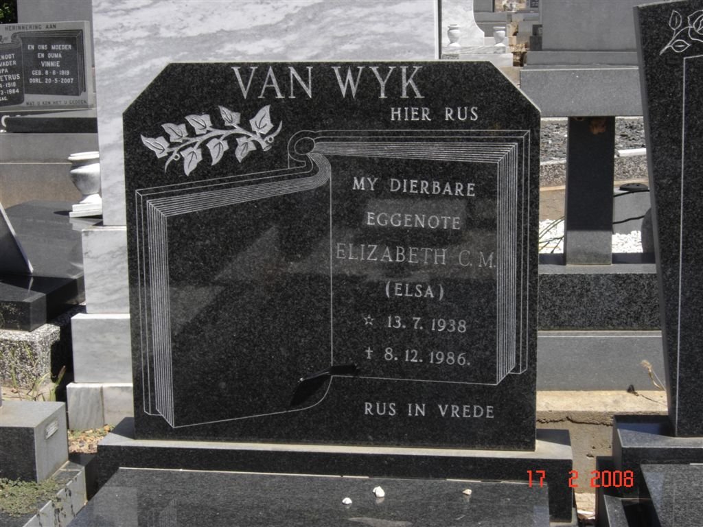 WYK Elizabeth C.M., van 1938-1986