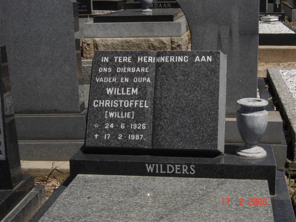 WILDERS Willem Christoffel 1926-1987