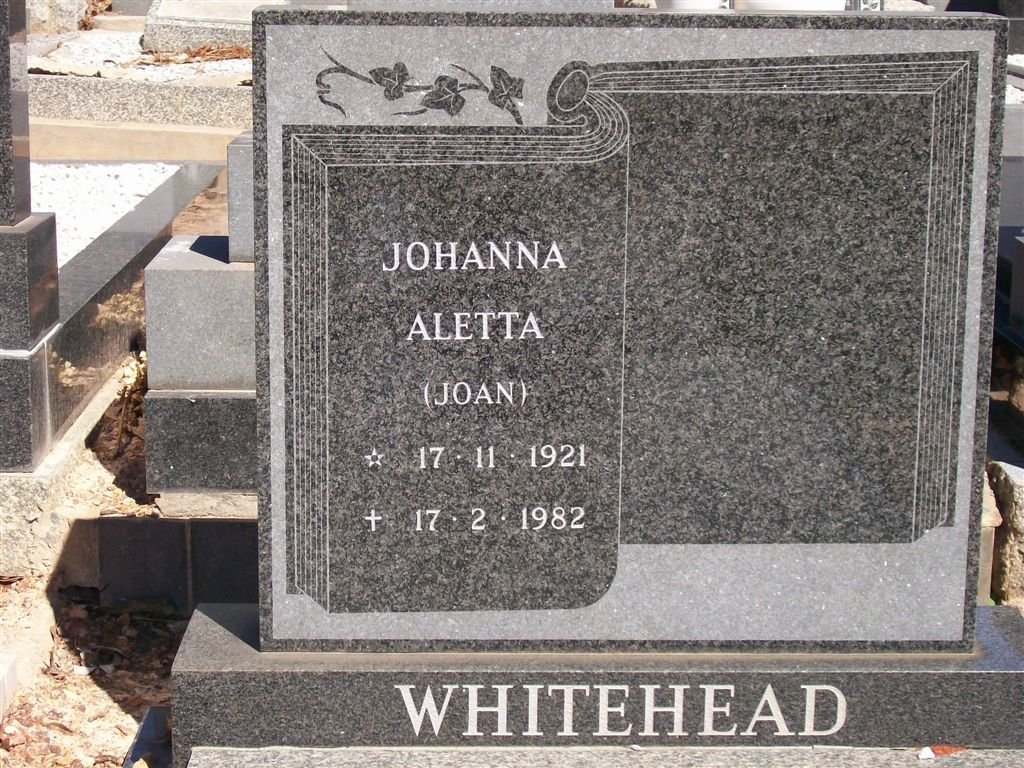 WHITEHEAD Johanna Aletta 1921-1982