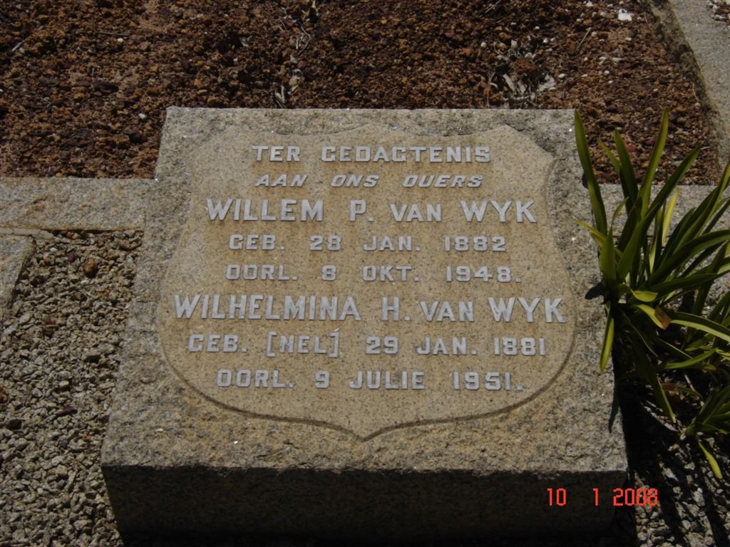 WYK Willem P., van 1882-1948 &amp; Wilhelmina H. NEL 1881-1951