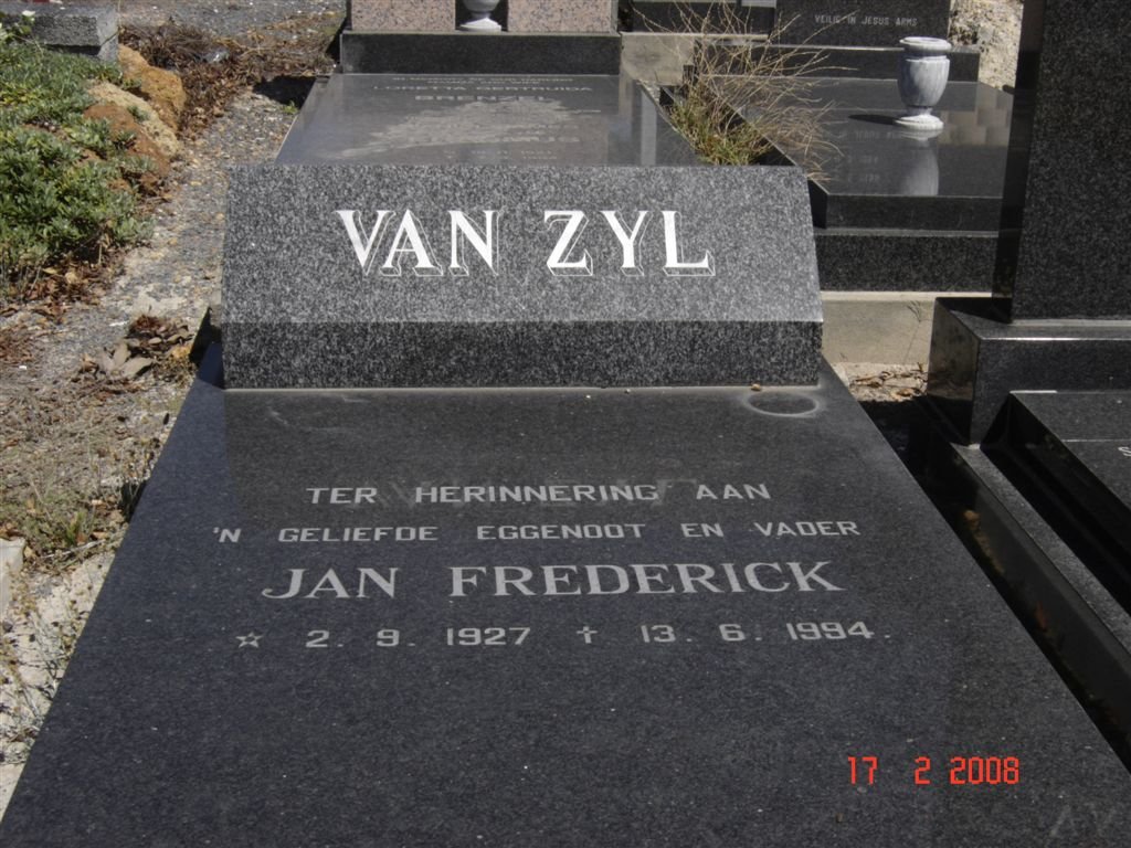 ZYL Jan Frederick, van 1927-1994