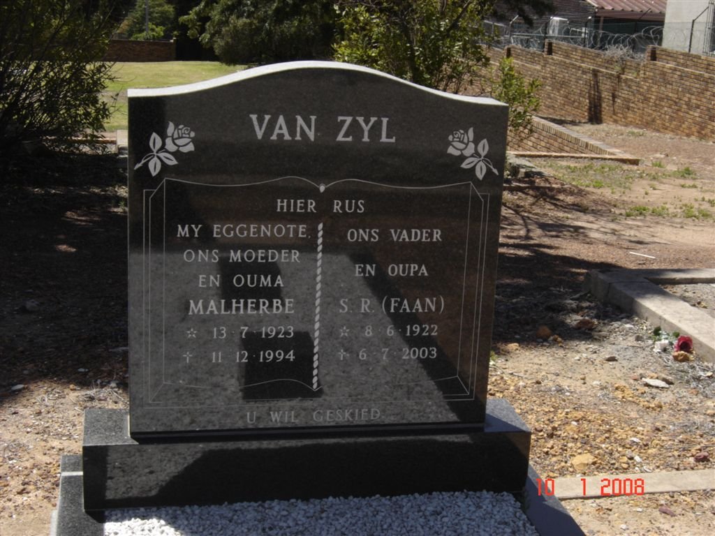 ZYL S.R., van 1922-2003 &amp; Malherbe 1923-1994