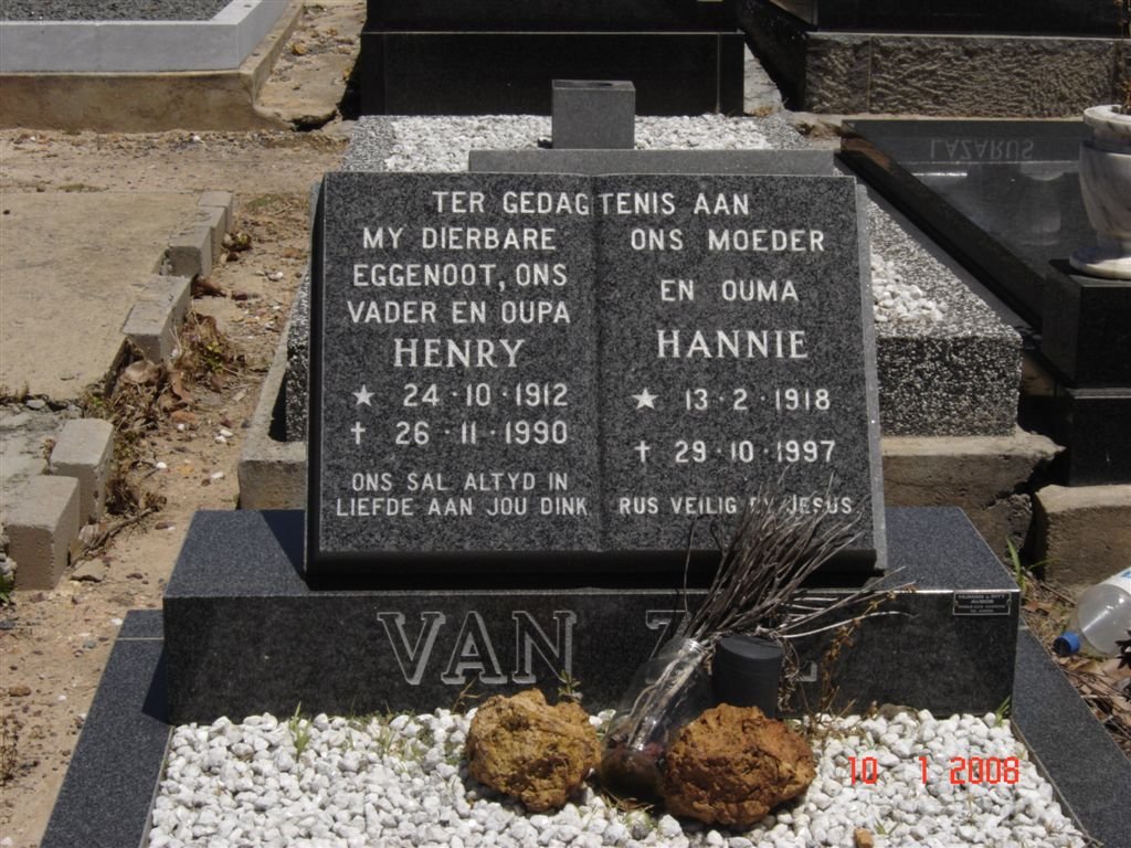 ZYL Henry, van 1912-1990 &amp; Hannie 1918-1997