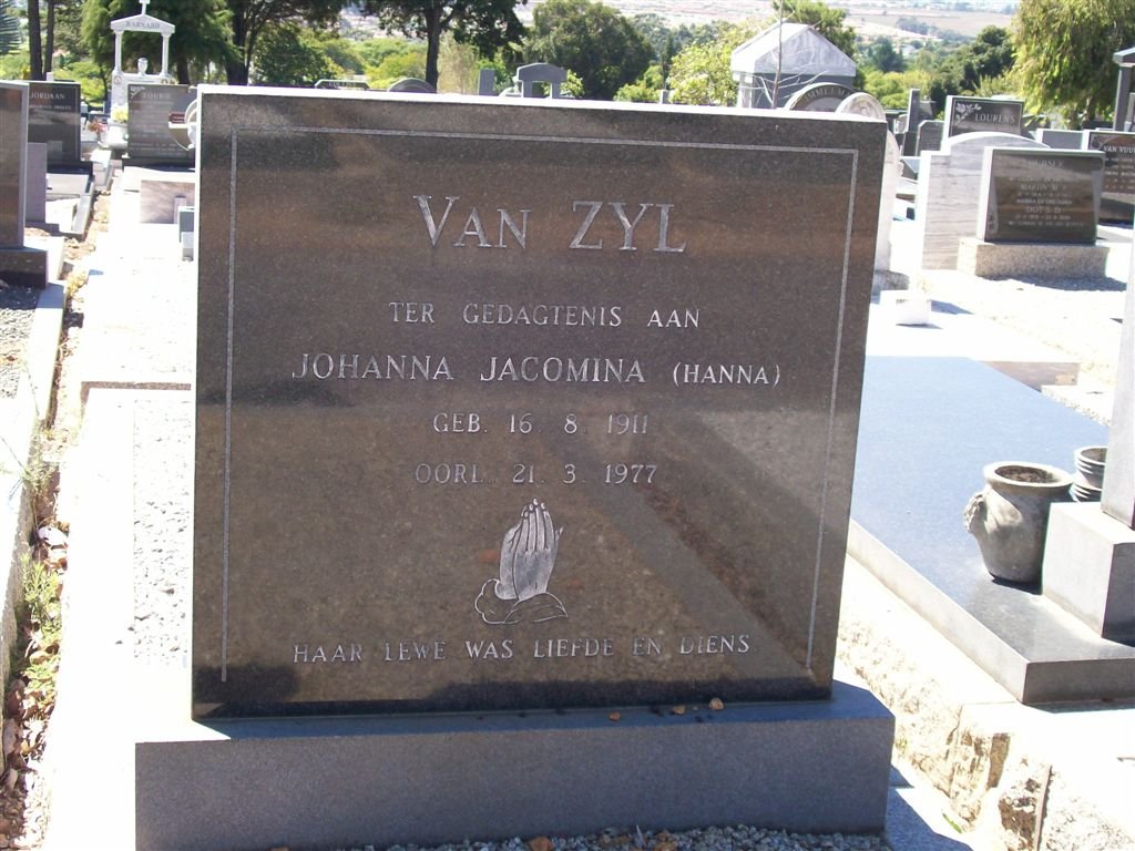 ZYL Johanna Jacomina, van 1911-1977
